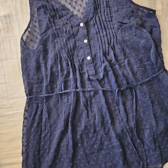 🤰Motherhood Maternity Medium Tank + Sheer Swiss Dot Overlay - Picture 2 of 8